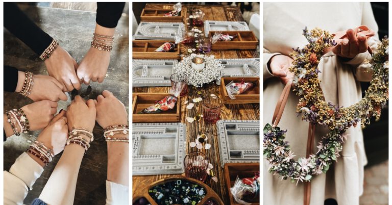 Workshop Trockenblumenloop Schmuck machen Perlenladen Flowercrowns JGA Kindergeburtstag Gelsenkirchen Setzkasten